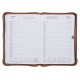 All Things Are Possible 2025 Tuscan Tan Faux Leather Executive Planner with Zipper Closure - Matthew 19:26