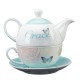 Grace Blue Butterfly Blessings Tea Set for One - Ephesians 2:8