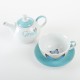 Grace Blue Butterfly Blessings Tea Set for One - Ephesians 2:8