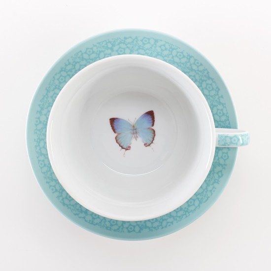 Grace Blue Butterfly Blessings Tea Set for One - Ephesians 2:8