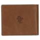 Be Strong and Steadfast Chestnut Brown Full Grain Leather Wallet - Deuteronomy 31:6